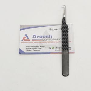 Pinzas para Pestañas Profesionales de Acero Inoxidable con Recubrimiento Negro Brillante de 90 Grados, Logotipo Personalizado, Sostenibles - Product Image 5