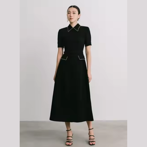 Vestido Formal más vendido para mujer, vestido MIDI con detalle de cadena ILY, manga corta, triacetato, ropa de moda para mujer, marca de lujo - Product Image 2