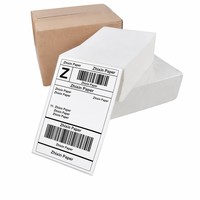 Label Pengiriman Perekat Sendiri Ukuran 4x6 Inch 100x150mm Thermal Langsung untuk Pencetakan Barcode Alamat dan Penggunaan Pengiriman Grosir