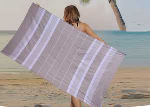 High Quality Cotton Yarn Dyed Fouta Bath <b>Towel</b> Full Size with 2 Side Fringes <b>Stripe</b> Style Excellent for Home Use - Product Image 6