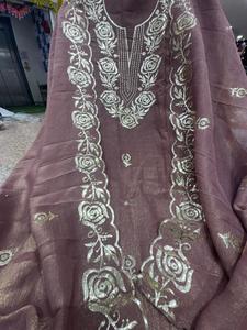 Tradicional brillo bordado mujer indio Punjabi pakistaní Shalwar Kameez tela con dupatta para bodas fiestas festivas - Product Image 2