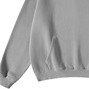 Sweat à capuche gris uni pour hommes, streetwear surdimensionné, sweat-shirt en coton épais, à épaules tombantes, à logo personnalisé - Product Image 3