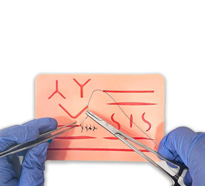 Kit de práctica de sutura de piel de 3 capas de silicona con 14 heridas y juego quirúrgico de hilo de 10m Fuente de alimentación manual de orientación - Product Image 1