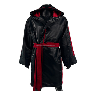 Fabricant direct d'habits de boxe, robe de cérémonie à capuche en satin personnalisée, fournisseur pour commandes en gros - Product Image 1