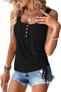 Hauts d'été pour femmes T-shirts tricotés à manches courtes T-shirts de base mignons et basiques pour sortir - Product Image 4