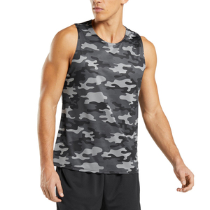 Débardeur d'entraînement camouflage personnalisé pour hommes respirant séchage rapide Gym Singlet évacuation de l'humidité Fitness gilet de course vêtements de sport OEM - Product Image 1