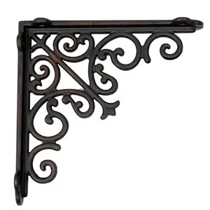 Cast Iron Hot Selling Wall Brackets Supporting High Quality Vintage Metal Brackets Elegant For Home Hotel Decor Usage Low Moq