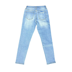 Jeans skinny streetwear en denim de couleur personnalisée, respirant, motif uni, taille mi-haute, 100% coton - Product Image 6