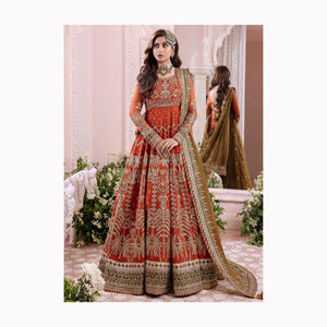 Dernière collection pakistanaise Robes de travail 3 pièces fantaisie en soie Katan pour femmes Impression numérique pour l'Aïd et le mariage - Product Image 2