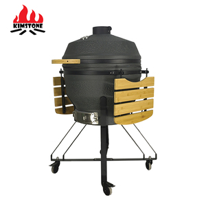 Barbecue Kamado en céramique KIMSTONE réglable de 26 pouces avec déflecteur et rôtissoire, finition brune - Product Image 2