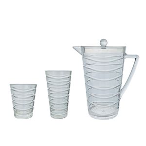 Pichet à boisson vintage en plastique incassable sans BPA avec poignée et couvercle pour restaurant, cuisine, usage domestique - Product Image 2