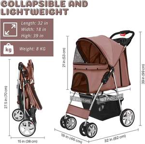 รถเข็นสัตว์เลี้ยง TH-PSP-336ทนทานดีไซน์ผ้ามาตรฐานทั่วไปแบบอเมริกันรถเข็นแมวขนาดกลางใส่สบาย - Product Image 2