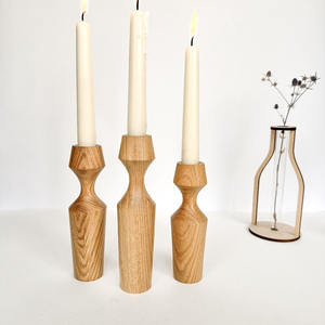 Wood Aluminum Metal Christmas Candle <b>Holder</b> Rectangular Wooden Base <b>Gold</b> Accents Pillar <b>Holder</b> Handmade Low Price Wholesale - Product Image 1