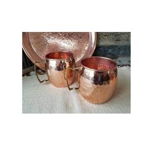 Tazas de mula de cobre sólido hechas a mano de La India para cerveza de jengibre, una taza de mula con logotipo personalizado, tazas grabadas para cócteles - Product Image 1