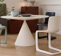 Table basse circulaire en panneau blanc mat de style italien simple et moderne, design minimaliste moderne