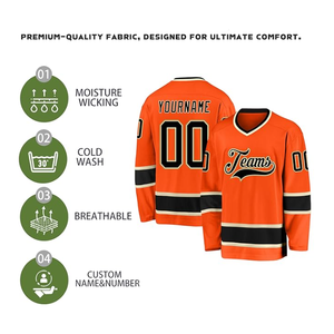 Maillot de hockey sur glace en polyester 100% entretenu par OEM fabriqué professionnellement avec logo personnalisé vêtements de hockey sur glace professionnels - Product Image 2