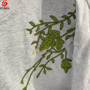 Wholesale Customized 3D Embroidered 100% Cotton High Quality Heavyweight Oversized Eco-Friendly Breathable Spring <b>Men's</b> T-<b>shirt</b> - Product Image 4