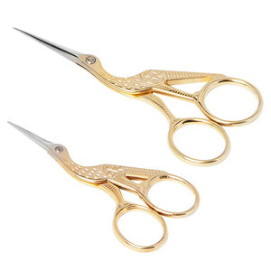 Tijeras de micropunta de acero inoxidable para cortar cejas, tijeras artesanales, oro - Product Image 4