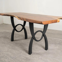 Pied de table réglable en acier inoxydable noir thermolaqué, base de table à manger au design moderne pour extérieur, atelier, salon, appartement