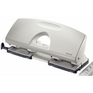 Perforadora de Doble Orificio Leitz, 8 x 8 x 8 cm, Capacidad para 16 Hojas (80 g/m²), con Riel de Parada, Color Gris - Product Image 1
