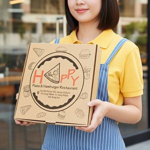 Caja de Pizza de Papel Kraft Ecológica Premium, Embalaje de Grado Alimenticio, Apta para Microondas y Reciclable para Servicio de Entrega a Domicilio de Restaurantes - Product Image 6