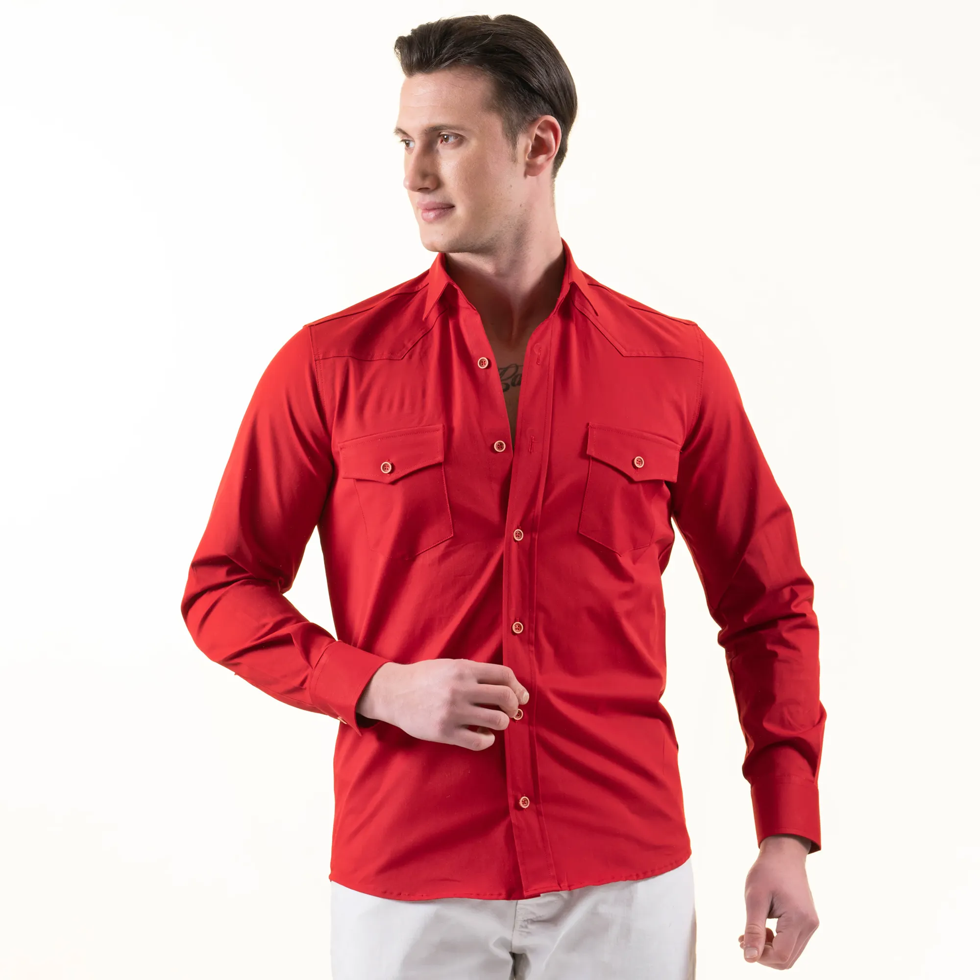 Uzman köşe fabrika özel erkek yeni moda rahat safari gömlek düğme Up özel baskı kısa kollu gömlek erkek gömlek