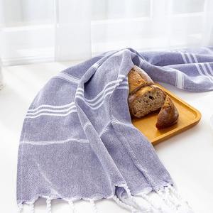 Serviette de cuisine en lin compressé rayé de haute qualité, torchon, chiffon de nettoyage avec logo et couleurs personnalisés - Product Image 2