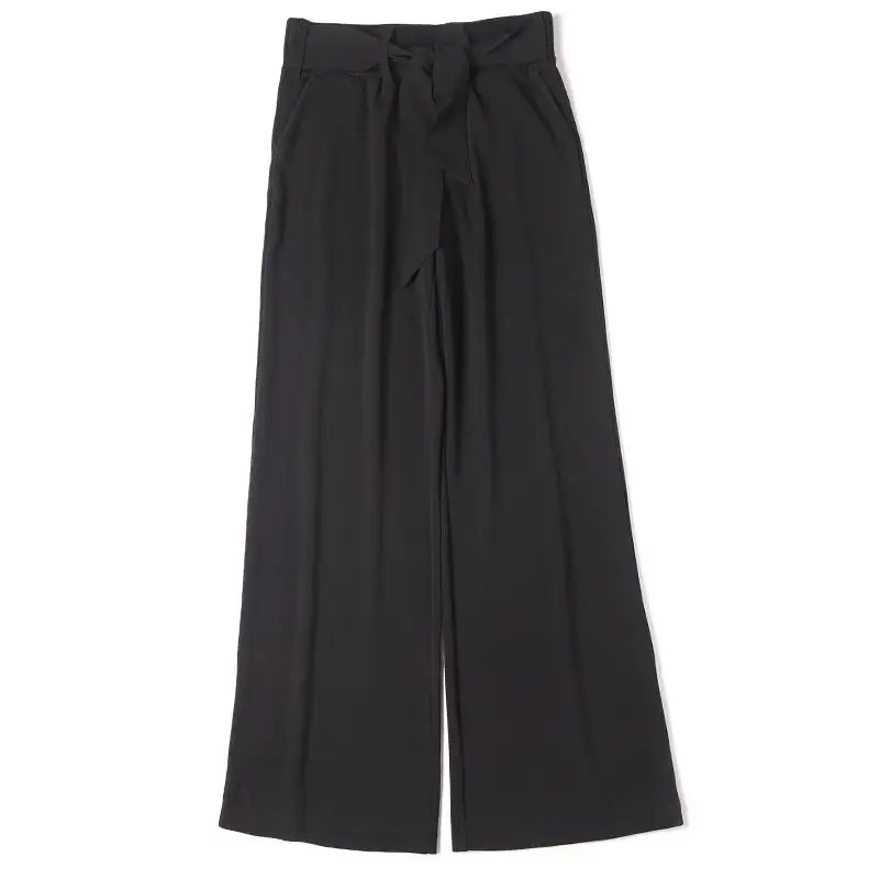 Stilvolle lässige feste Gürtel elastische Taille weibliche Damen hose Hochwertige Damen hose Hose Loose Black Spring Autumn