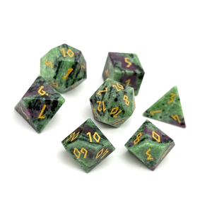 Dados de Piedra de Alta Calidad, Rubí Zoisita, Cristal Natural, Piedras Preciosas de Sanación Reiki, Dados de Piedra Grabados Personalizados, Cristal Vikingo - Product Image 5