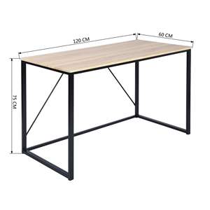 Escritorio para Computadora Well Home de Madera de Nogal y Roble 'Elmo' Negro, 120x60x74cm, Diseño Elegante - Product Image 5