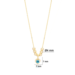 Heart Design Turkish Eye Charm Ball Chain Necklace Pendant Turkish Handmade Wholesale 925 Sterling Silver Jewelry - Product Image 3