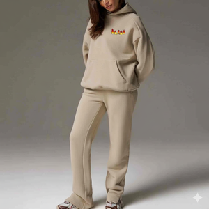 Ensemble deux pièces décontracté pour femme : sweat à capuche oversize uni et pantalon de survêtement, coupe ample, respirant, anti-boulochage, style streetwear pour l'hiver - Product Image 6