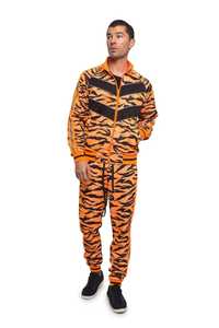 Survêtement en coton imprimé tigre réfléchissant respirant pour homme pantalon de jogging réfléchissant décontracté et veste ensemble survêtement - Product Image 3