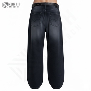 กางเกงยีนส์ทรงตรงผ้าฝ้ายเนื้อหนาคุณภาพสูงราคาถูกสำหรับฤดูใบไม้ร่วงและฤดูหนาว ผู้ชาย ทรงหลวม ซักแล้วแห้งเร็ว น้ำหนักเบา - Product Image 2