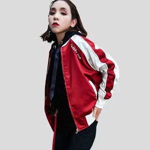 Veste universitaire en satin imprimé pour femmes, nouvelle collection, design personnalisé, respirante, coupe-vent, imperméable avec doublure en nylon - Product Image 3