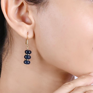 Venta al por mayor de pendientes colgantes con piedras preciosas de vassonita-Pendientes colgantes de piedra natural chapados en oro hechos a mano, joyería para mujer - Product Image 4