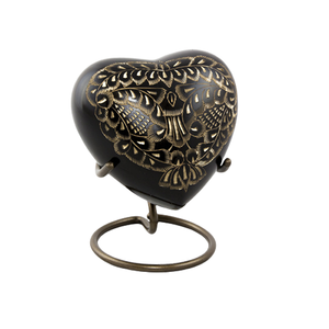 Urna de cenizas infantiles de latón y Metal de alta calidad, recuerdo de corazón liso duradero con Interior de terciopelo para funerales conmemorativos, cremación de mascotas - Product Image 4