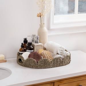 Plateau décoratif en coquillages et en herbe marine, organisateur en herbe marine, plateaux en fibre de paille naturelle de bonne qualité - Product Image 3