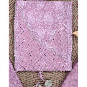 Indian Reyon Lawn Salwar Kameez Set with Dupatta (Purple) - Product Image 2