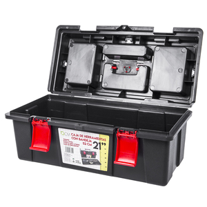 Caja de herramientas de 52cm, con cierre de doble hebilla. Con 5 espacios organizativos y bandeja superior extraíble - Product Image 2