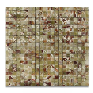 Mosaico de Ónix Verde Multicolor, Mosaico de Piedra de Ónix Natural, Azulejo Decorativo de Lujo para Baño y Cocina - Product Image 6