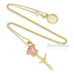 Las rosas de plata esterlina son collar de moissanita roja para hombres Hip Hop Bling 20 "Franco cadena de lujo Streetwear colgante de moda - Product Image 3