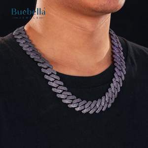 Cadena de eslabones cubanos de diamantes de moissanita de 18MM de plata 925 para hombres, collares de lujo de joyería fina de oro rosa helado - Product Image 2