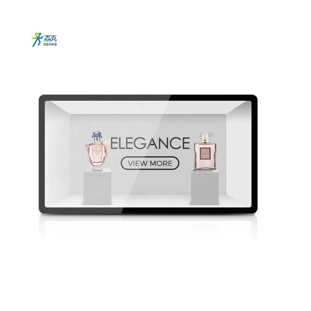 OEM All Size LCD Transparent Advertising Display BoxFloor Stand PCAP Touch Multi-Media Showcase 3d Hologram Box