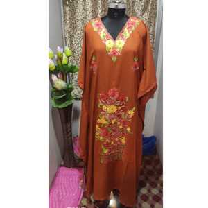 Señoras tradicional Casual rayón algodón bordado playa túnica vestido Bikini cubrir Suntan Robe para vacaciones desgaste hecho Cachemira - Product Image 6