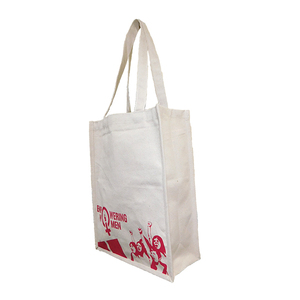 Bolsa de lona 100% de algodón con logotipo impreso personalizado, bolso de compras de lona, tamaño estándar - Product Image 6