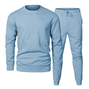 Survêtement à manches longues pour homme 100% coton pull élégant hommes survêtement décontracté Jogging costumes entraînement à capuche et survêtements - Product Image 1
