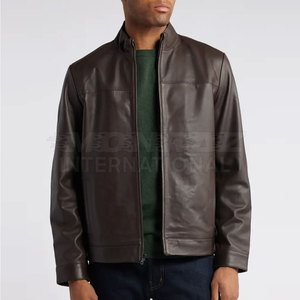 Blouson en toile et cuir pour homme, imperméable, avec logo frontal, nouvelle collection, best-seller hiver, faible MOQ - Product Image 1