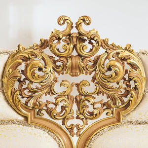 צרפתי קלאסי יוקרתי ריבה עץ אלגנטי גילוף המלכה מיטה וילה וילה רומנטית בסגנון יוקרתי בד יוקרתי - Product Image 5