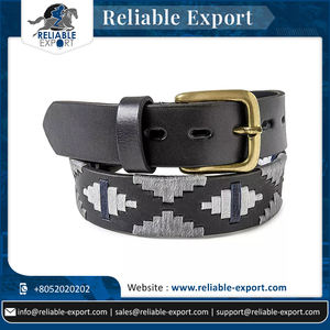 Ceinture de polo pour hommes en cuir véritable cousue à la main de haute qualité confortable et durable 1.5 "de largeur Dernier prix disponible - Product Image 6